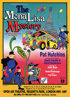 Leaflet front, play for children 'The Mona Lisa Mystery'